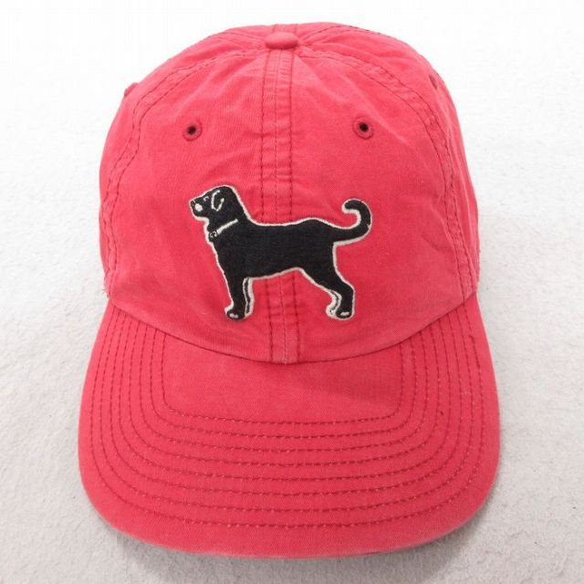 中古 キャップ 犬 刺繍 コットン 赤 レッド 25jul23