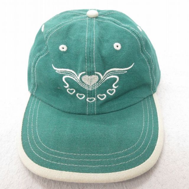 中古 ADAMS キャップ ハート 刺繍 コットン 緑 グリーン 25jul23