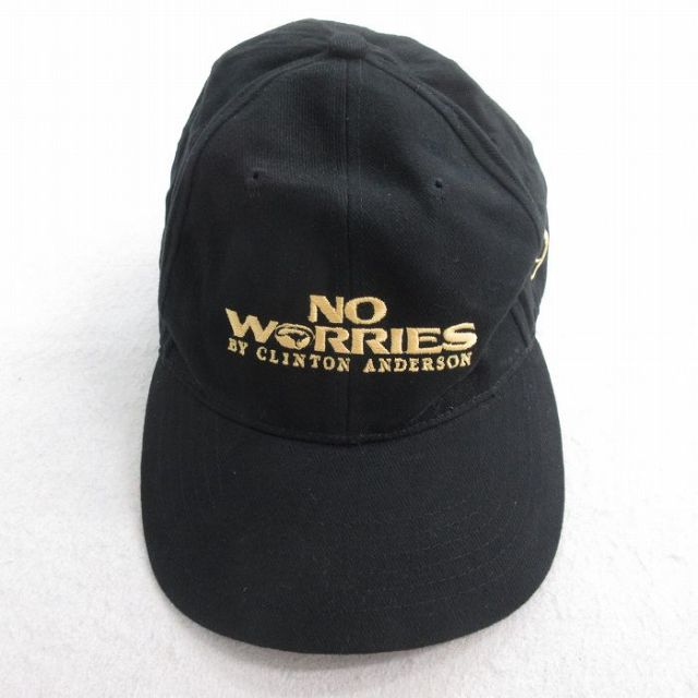 中古 キャップ 00年代 00s NO WORRIES 刺繍 黒 ブラック 25jul28