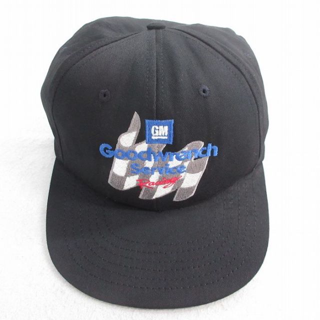 中古 キャップ 90年代 90s Goodwrench レーシング 刺繍 USA製 黒 ブラック 25jul28