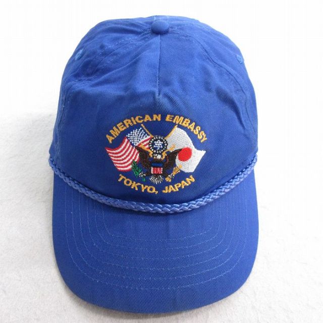 中古 キャップ 90年代 90s アメリカ大使館 東京 日本 青 ブルー 25jul28