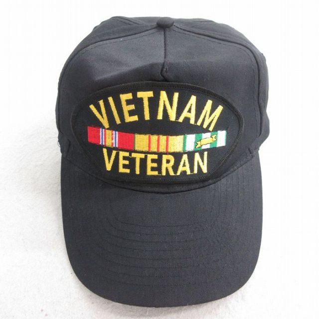 【50%OFF】中古 キャップ ベトナム VETERAN 刺繍 黒 ブラック 25jul29