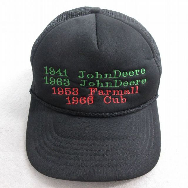 【50%OFF】中古 メッシュ キャップ John Deere 刺繍 黒 ブラック 25aug02