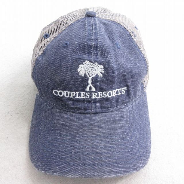 【50%OFF】中古 メッシュ キャップ COUPLES RESPORTS 刺繍 ツートンカラー 紺他 ネイビー 25aug04