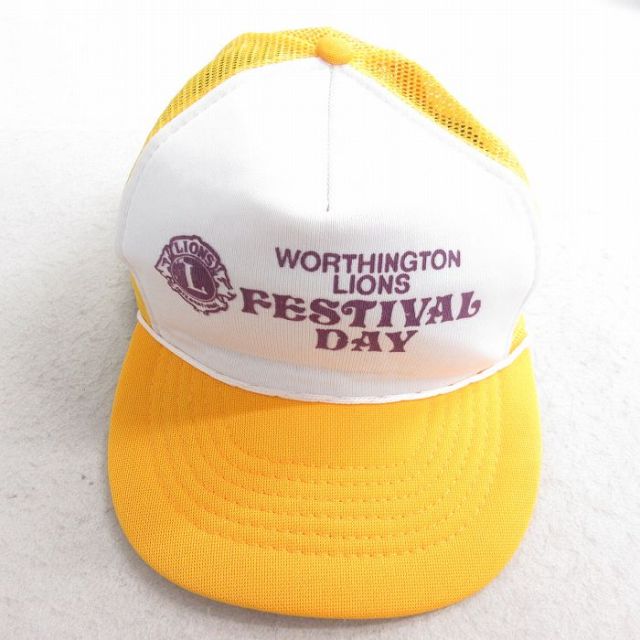 中古 メッシュ キャップ 90年代 90s FESTIVAL ツートンカラー 黄他 イエロー 25aug04