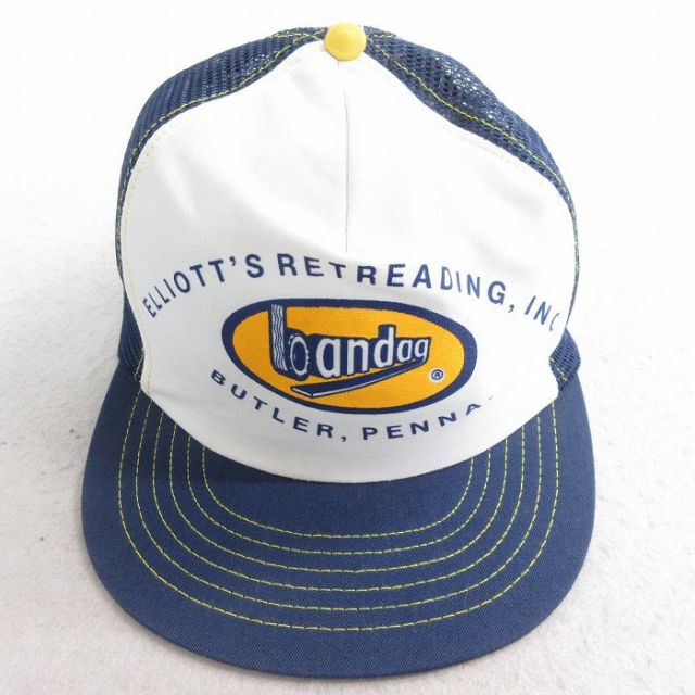 中古 メッシュ キャップ 90年代 90s bandog ツートンカラー USA製 紺他 ネイビー 【spe】 25aug04