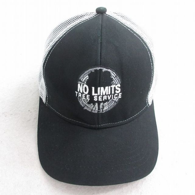 中古 メッシュ キャップ NO LIMITS 刺繍 ツートンカラー 黒他 ブラック 25aug04