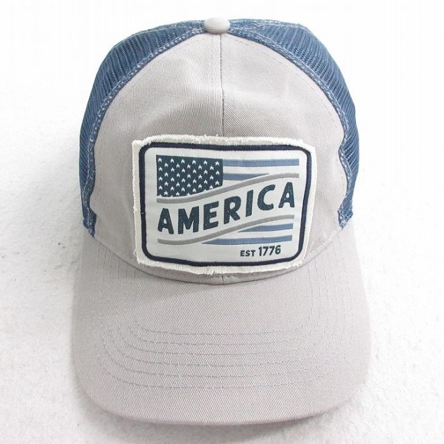 【20%OFF】中古 メッシュ キャップ AMERICA 星条旗 ツートンカラー グレー他 25aug07