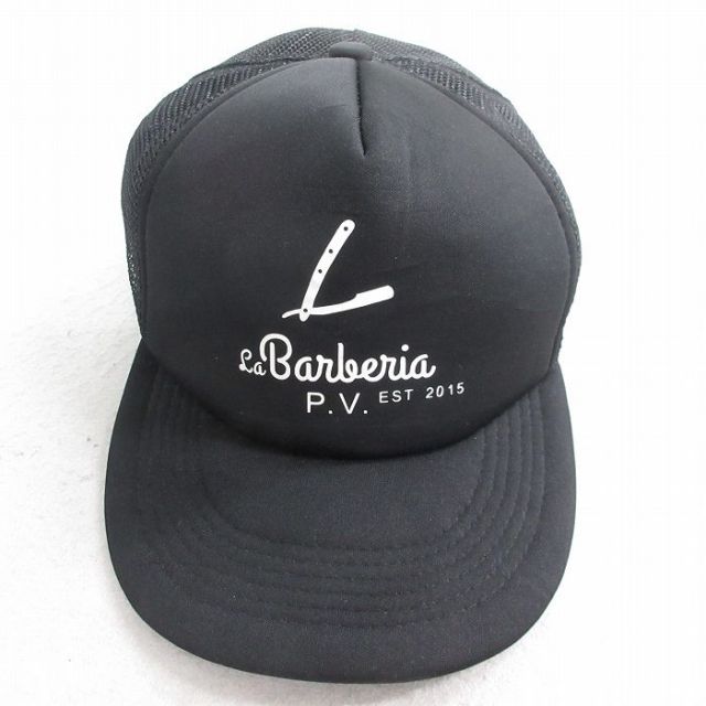 中古 メッシュ キャップ Barberia 黒 ブラック 25aug07