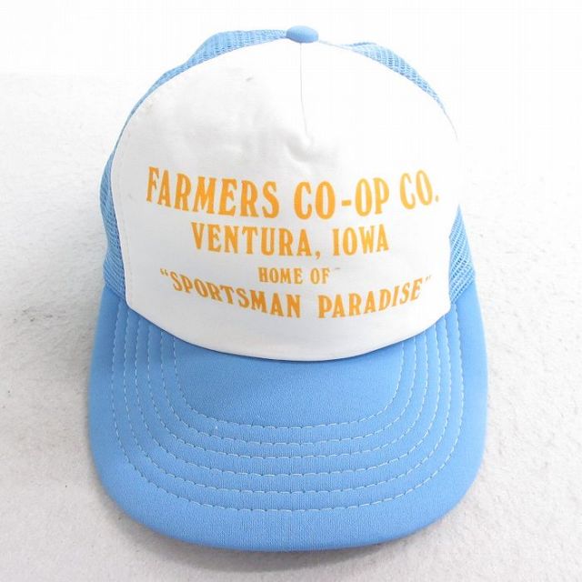 中古 メッシュ キャップ 90年代 90s FARMERS ツートンカラー 薄紺他 ネイビー 25aug07
