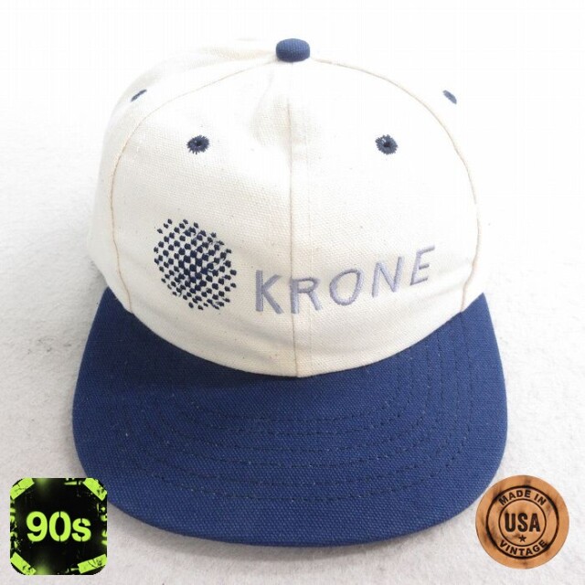 【50%OFF】中古 キャップ 90年代 90s KRONE 刺繍 ツートンカラー USA製 生成り他 【spe】 25aug08