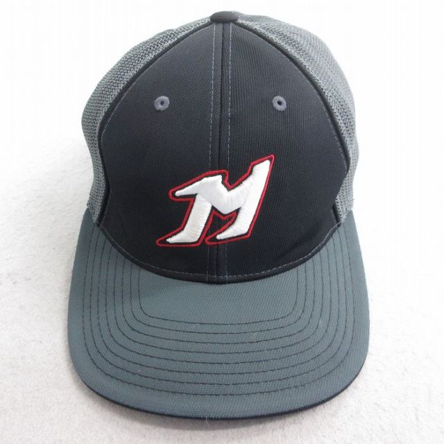【50%OFF】中古 メッシュ キャップ M 刺? ツートンカラー 黒他 ブラック 25aug08