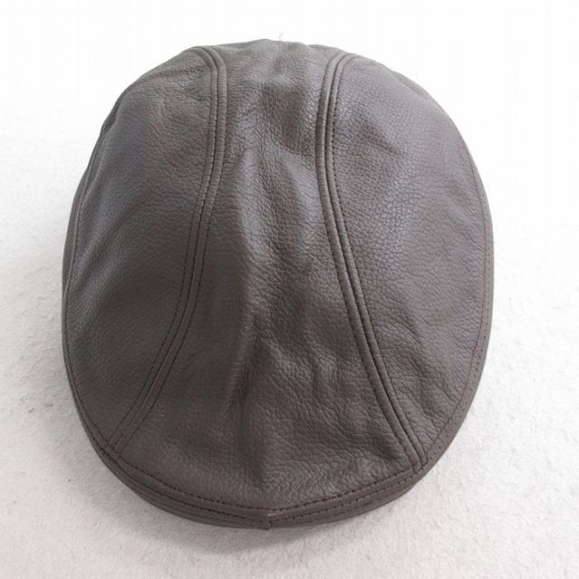 中古 レザー ハンチング 90年代 90s USA製 こげ茶 ブラウン 25aug20