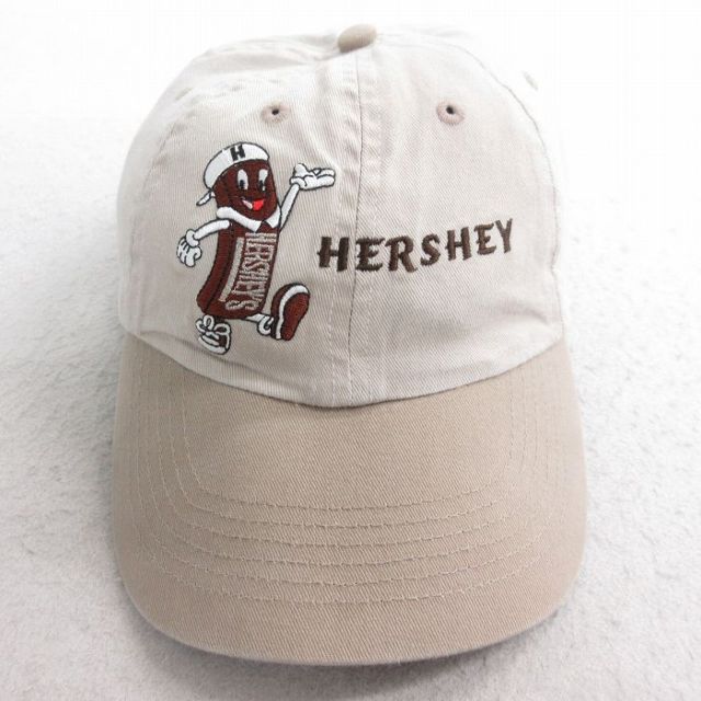 中古 キャップ ハーシー HERSHEY 刺繍 ツートンカラー コットン ベージュ カーキ 25aug26