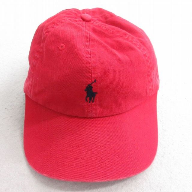 中古 ラルフローレン Ralph Lauren ブランド キャップ ワンポイントロゴ コットン 赤 レッド 25aug27
