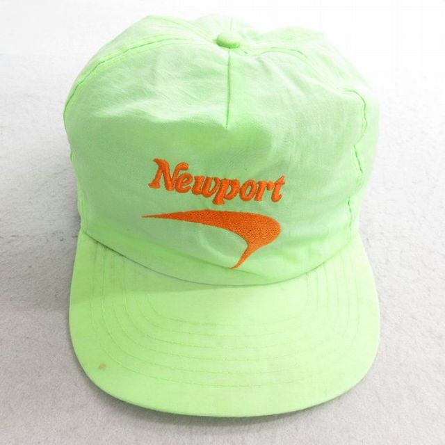 古着通販 中古 キャップ 90年代 90s ニューポート Newport 刺繍 黄緑