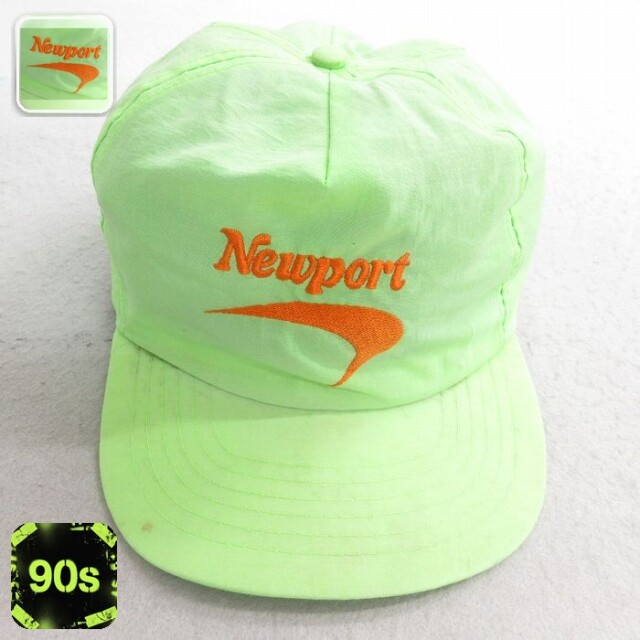 【50%OFF】中古 キャップ 90年代 90s ニューポート Newport 刺繍 黄緑 【spe】 25sep30