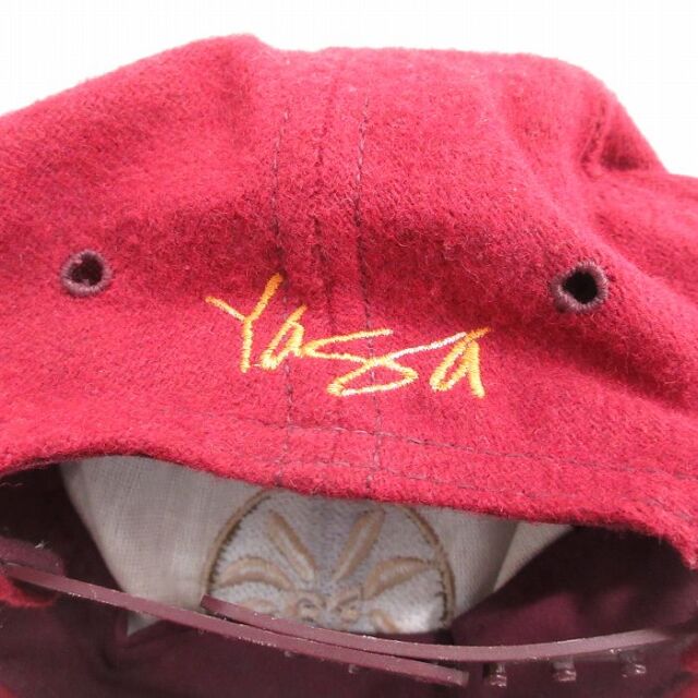 超美品90s   Jeans ロゴ刺繍 キャップ USA製 古着通販 中古 キャップ 90年代 90s Yaga 刺繍 ウール USA製 エンジ