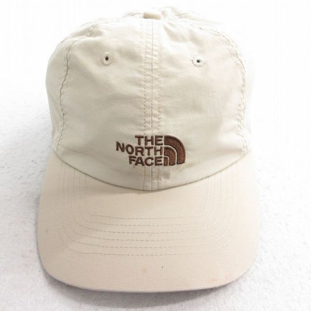中古 ノースフェイス THE NORTH FACE キャップ 00年代 00s ワンポイントロゴ 刺繍 ベージュ カーキ 25oct04