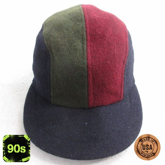 【50%OFF】中古 ニューヨークハット キャップ 90年代 90s マルチカラー ウール USA製 紺他 ネイビー 【spe】 25oct04
