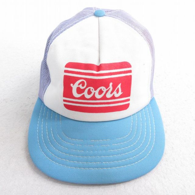 中古 メッシュ キャップ 80年代 80s クアーズビール マルチカラー 白他 ホワイト 25oct14