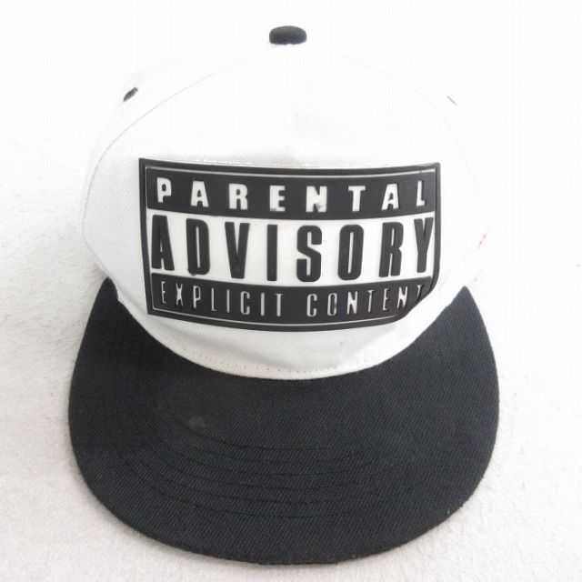 中古 キャップ 90年代 90s PARENTAL ADVISORY ツートンカラー 白他 25nov25