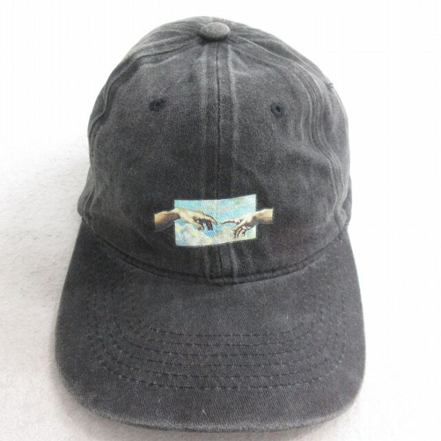 中古 キャップ 00年代 00s アダムの創造 アート コットン 黒 25nov27