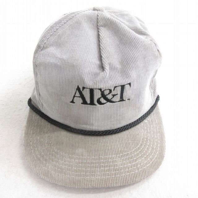 古着通販 中古 キャップ 90年代 90s AT&T 刺繍 コーデュロイ ツートン