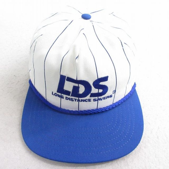 中古 キャップ 80年代 80s LDS 刺繍 ツートンカラー USA製 白他 25dec23
