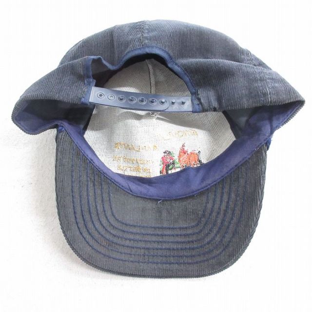 古着通販 中古 キャップ 90年代 90s SINOVEX 刺繍 コーデュロイ USA製 紺