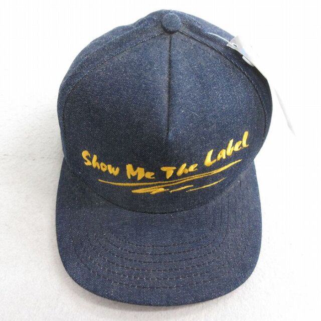 中古 キャップ 90年代 90s Show Me The Label 刺繍 デッドストック USA製 濃紺 デニム 26mar05