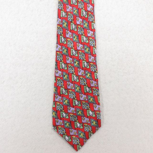 【50%OFF】中古 アバクロンビー Abercrombie&fitch ネクタイ 00年代 00s 総柄 シルク イタリア製 赤他 レッド 25feb13