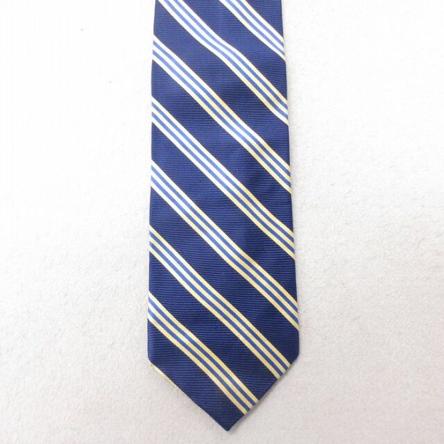 中古 ブルックスブラザーズ BROOKS BROTHERS ブランド ネクタイ 90年代 90s シルク USA製 紺 ネイビー ボーダー 【spe】 25jul01