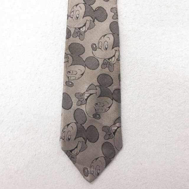 中古 ネクタイ 80年代 80s ディズニー DISNEY ミッキー MICKEY MOUSE USA製 グレー 【spe】 25jul01