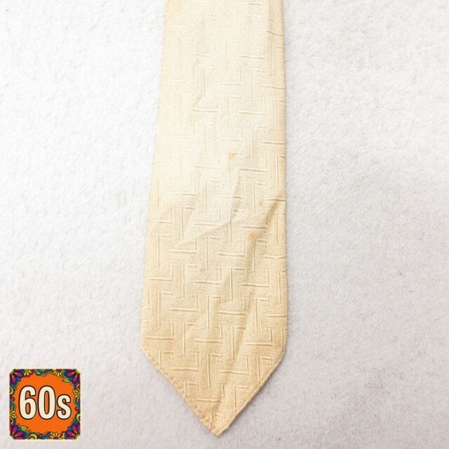 中古 ビンテージ ネクタイ 60年代 60s ベージュ系 カーキ 25jul01