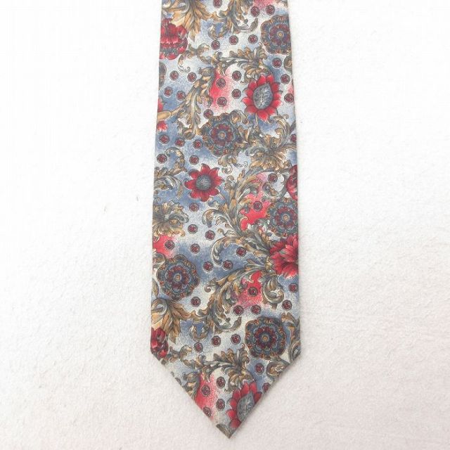 中古 ネクタイ 花柄 グレー他 25jul15