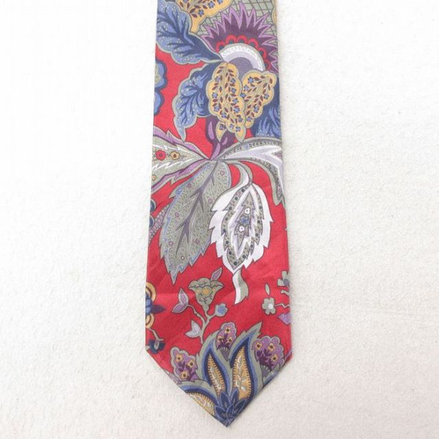 中古 ネクタイ 90年代 90s 花柄 USA製 エンジ 25jul15
