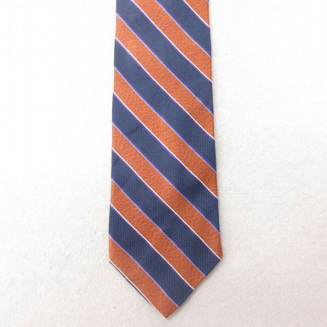 中古 ブルックスブラザーズ BROOKS BROTHERS ブランド ネクタイ 90年代 90s シルク 茶 ブラウン ボーダー 25jul15