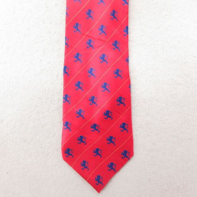 【50%OFF】中古 ネクタイ ライオン シルク 赤 レッド 25jul15