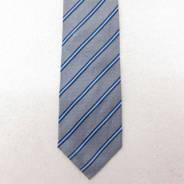 中古 ネクタイ シルク グレー他 ボーダー 25jul15