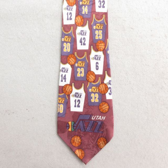 中古 ネクタイ NBA ユタジャズ シルク エンジ バスケットボール 25jul23