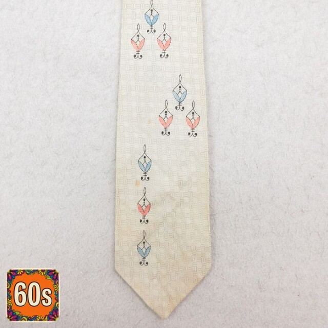 中古 ペニーズ ビンテージ ネクタイ 60年代 60s 白系 ホワイト 25jul26
