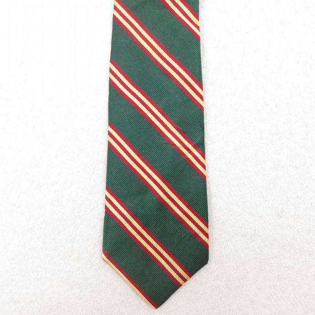 中古 ランズエンド ネクタイ 90年代 90s USA製 緑 グリーン ボーダー 25jul26