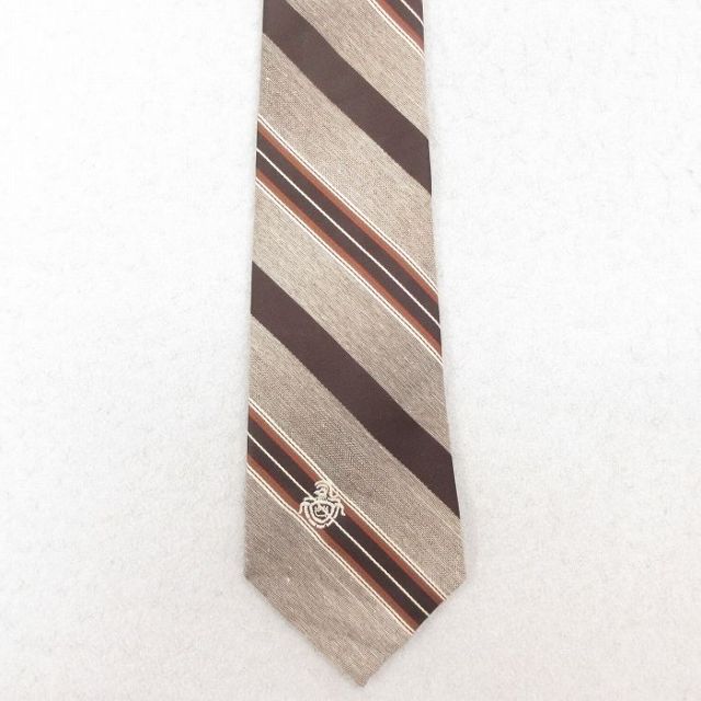 中古 ネクタイ 80年代 80s こげ茶 ブラウン ボーダー 25aug02