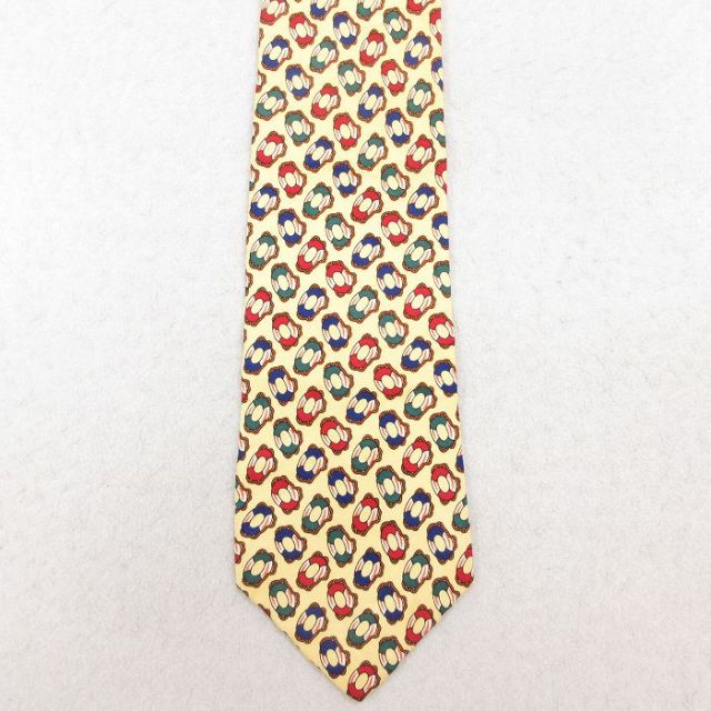 【50%OFF】中古 ギャップ GAP ネクタイ 00年代 00s 浮き輪 シルク USA製 薄黄 イエロー 25aug02