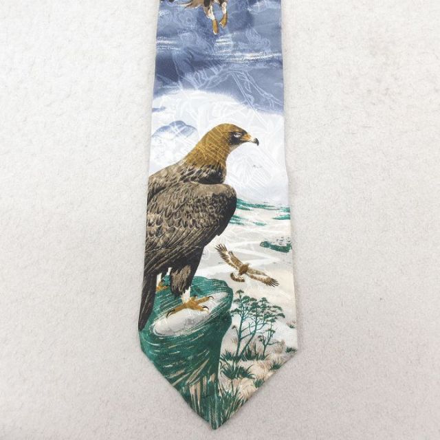 【20%OFF】中古 ネクタイ 鳥 シルク USA製 グレー他【spe】 26feb05