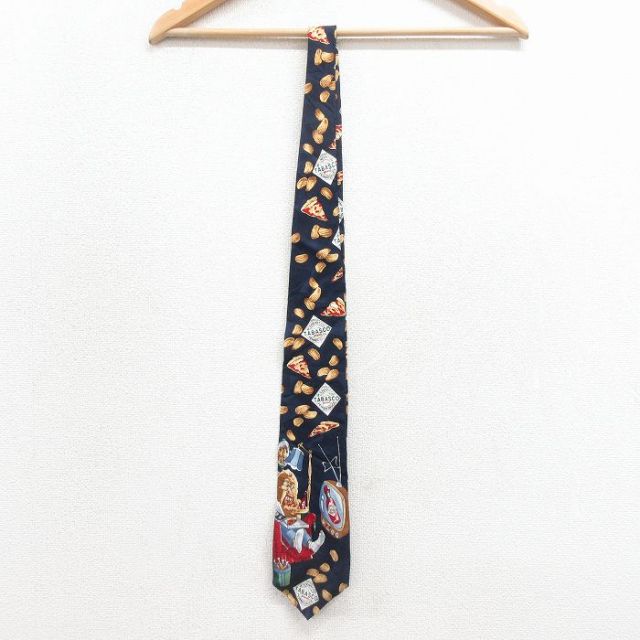 古着通販 中古 ネクタイ 90年代 90s タバスコ シルク USA製 紺