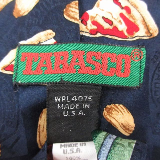 古着通販 中古 ネクタイ 90年代 90s タバスコ シルク USA製 紺