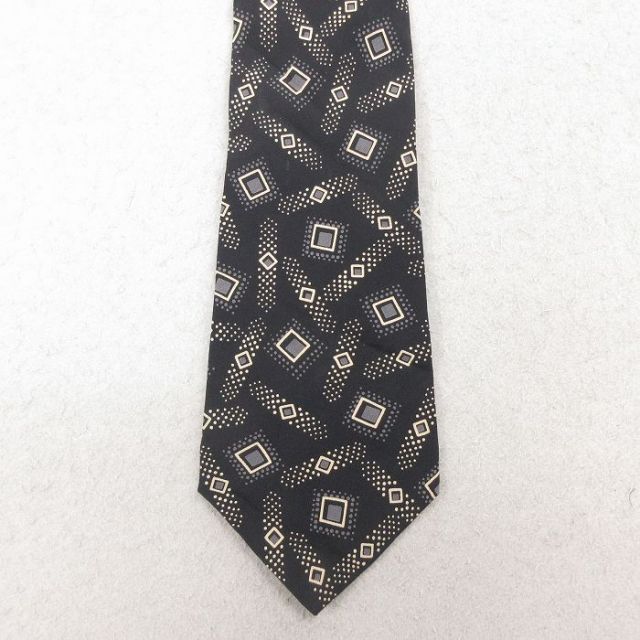 中古 ネクタイ 総柄 シルク イタリア製 黒 26feb05