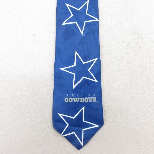 中古 ラルフ マーリン ネクタイ 90年代 90s NFL ダラスカウボーイズ USA製 紺 アメフト スーパーボウル【spe】 26feb05